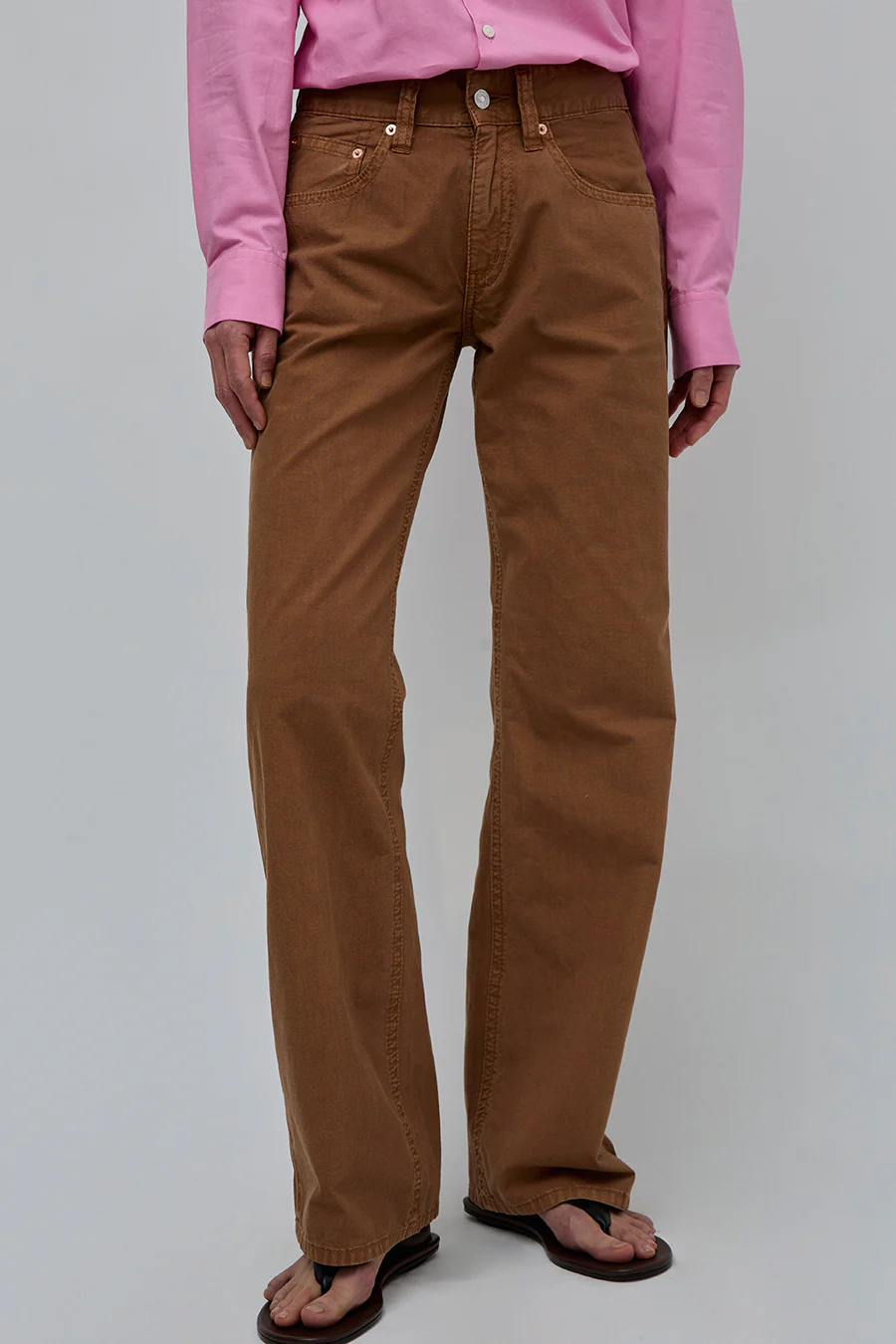6397 Slim Bootcut Trouser in Tawny - Image 3