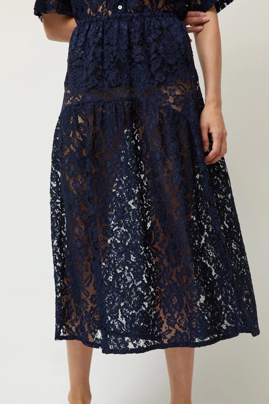 A Bronze Age Field Skirt in Navy Lace - Image 3