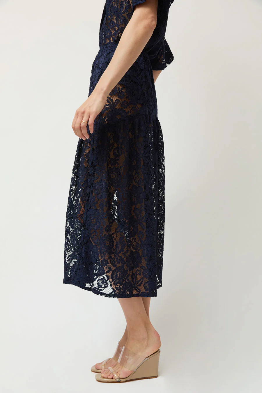 A Bronze Age Field Skirt in Navy Lace - Image 4