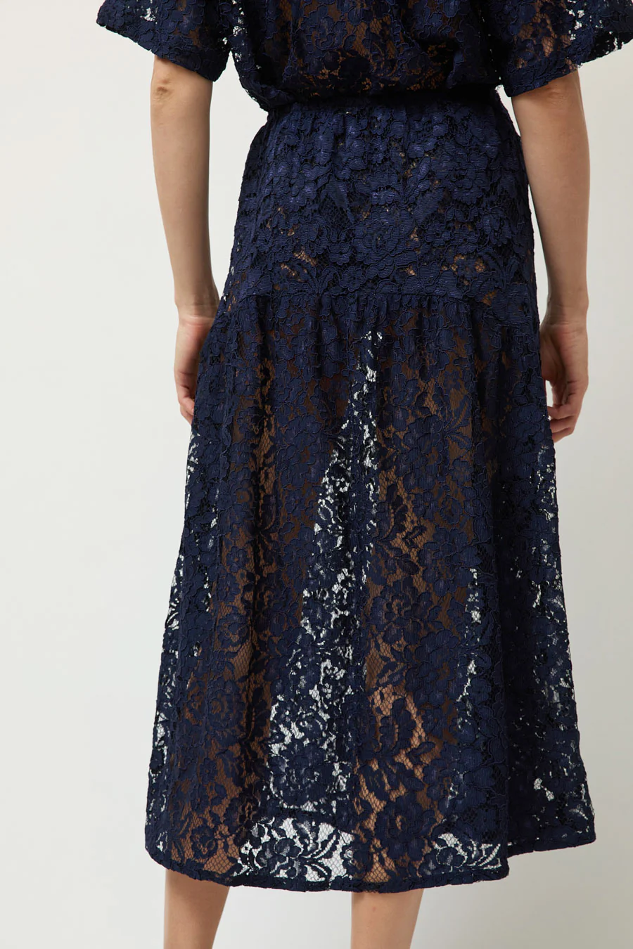A Bronze Age Field Skirt in Navy Lace - Image 5