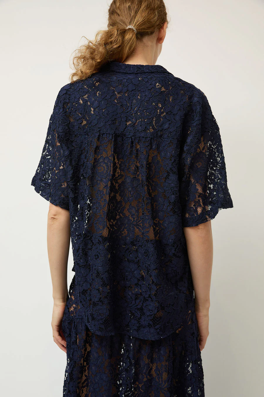 A Bronze Age Romeo Top in Navy Lace - Image 3