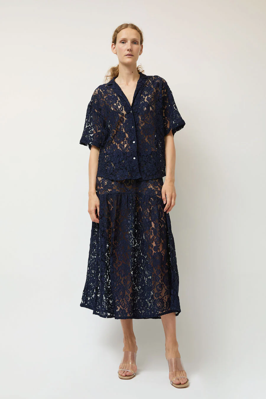 A Bronze Age Romeo Top in Navy Lace - Image 5