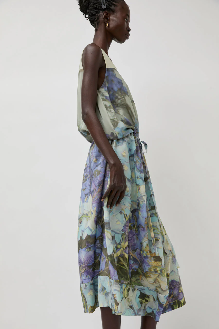 Anntian Silk Dress in Print Q Delphinium - Image 5