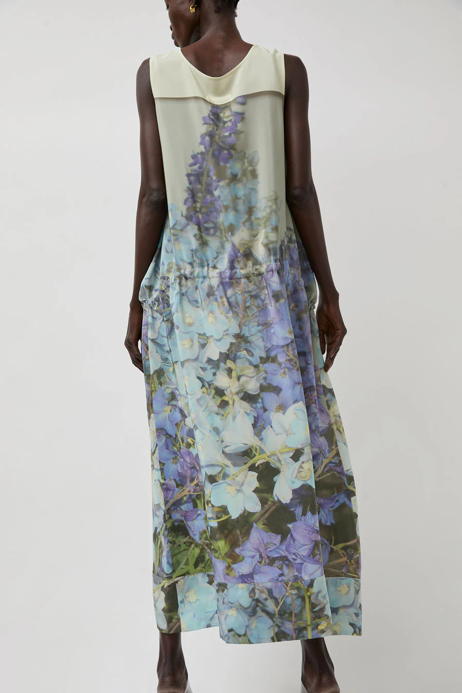 Anntian Silk Dress in Print Q Delphinium - Image 6