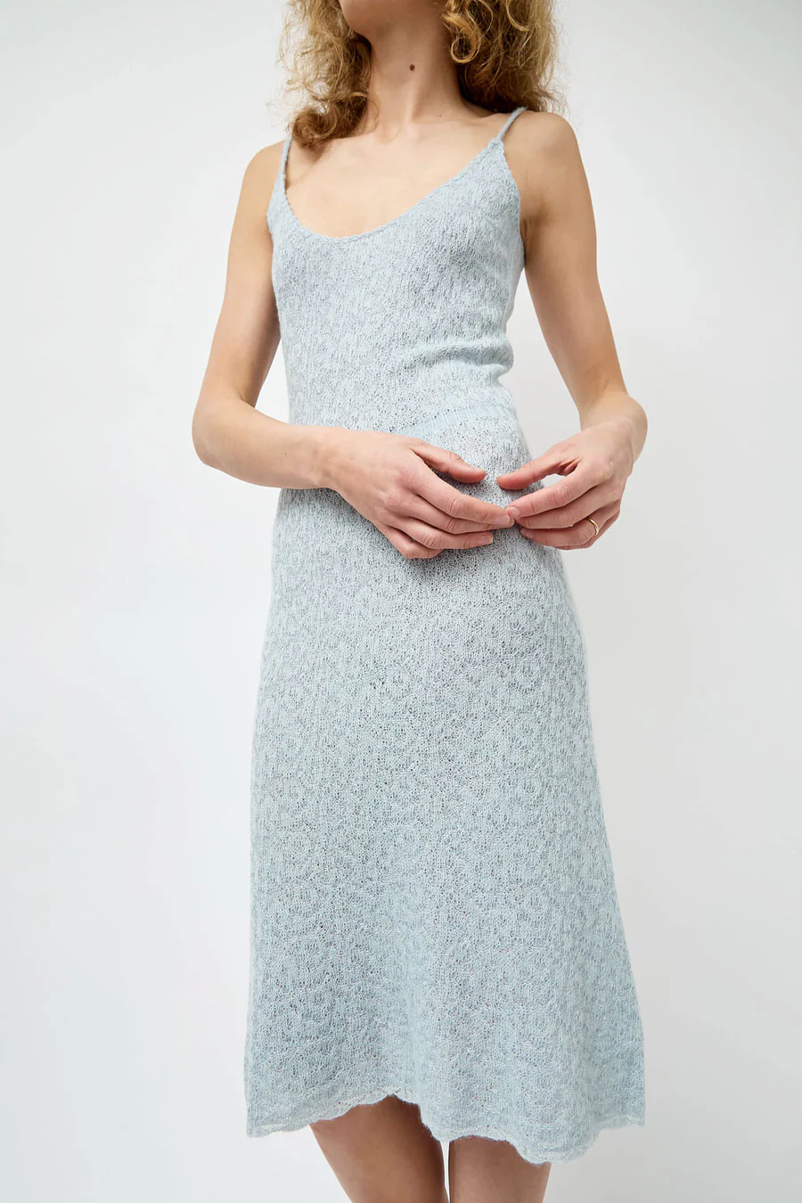 Atelier Delphine Jacquard Cami Dress in Light Blue - Image 4