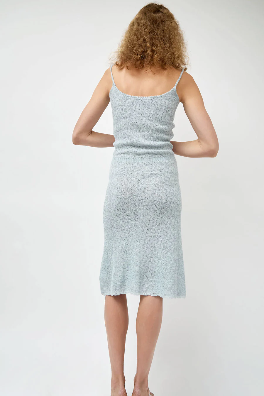 Atelier Delphine Jacquard Cami Dress in Light Blue - Image 6