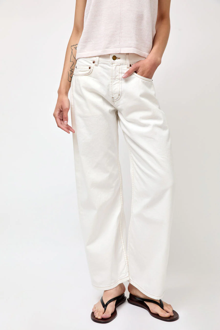 B Sides Floppy Jean in Chalk White - Image 3