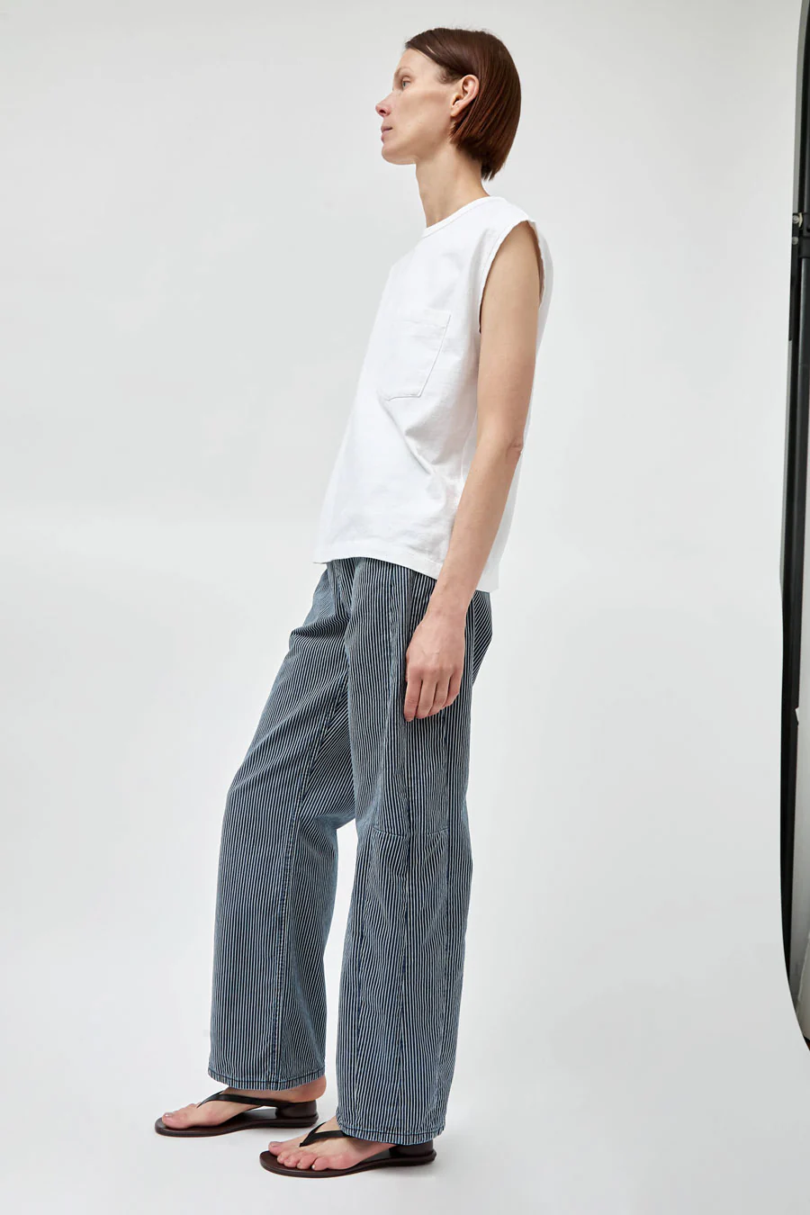 B Sides Lange Lasso Chino in Indigo White Stripe - Image 5