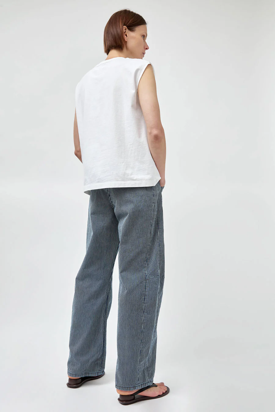 B Sides Lange Lasso Chino in Indigo White Stripe - Image 6