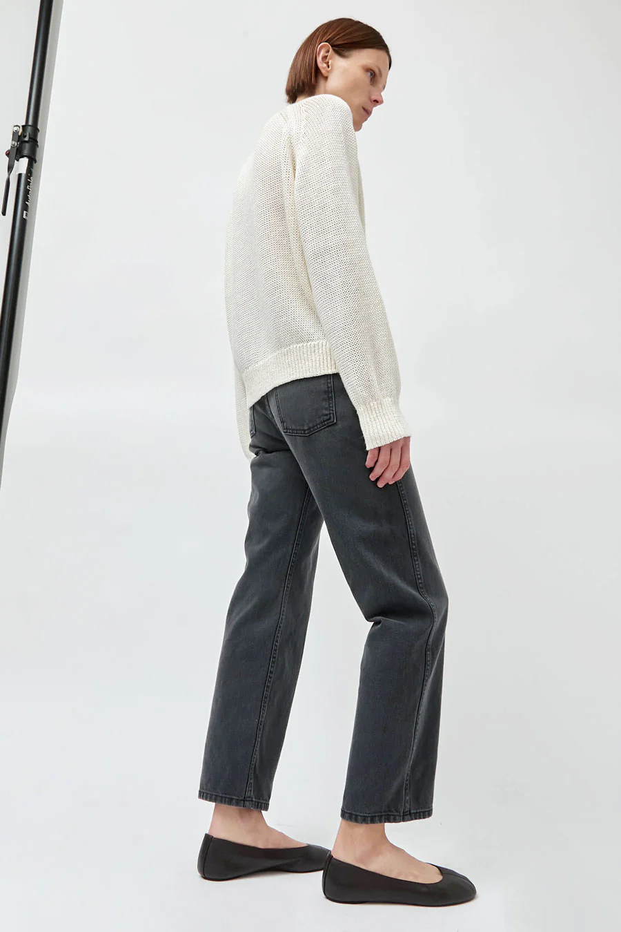 B Sides Plein High Rise Straight Jean in Stil Black - Image 6