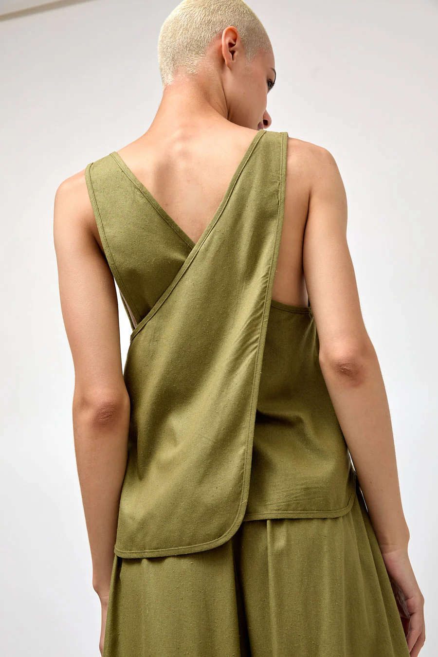Baserange Apron Top in Lua Green - Image 2