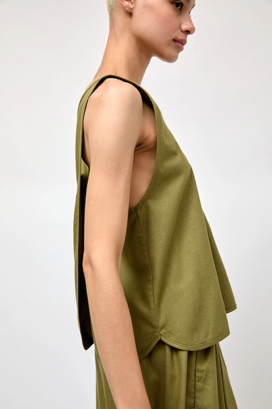 Baserange Apron Top in Lua Green - Image 4