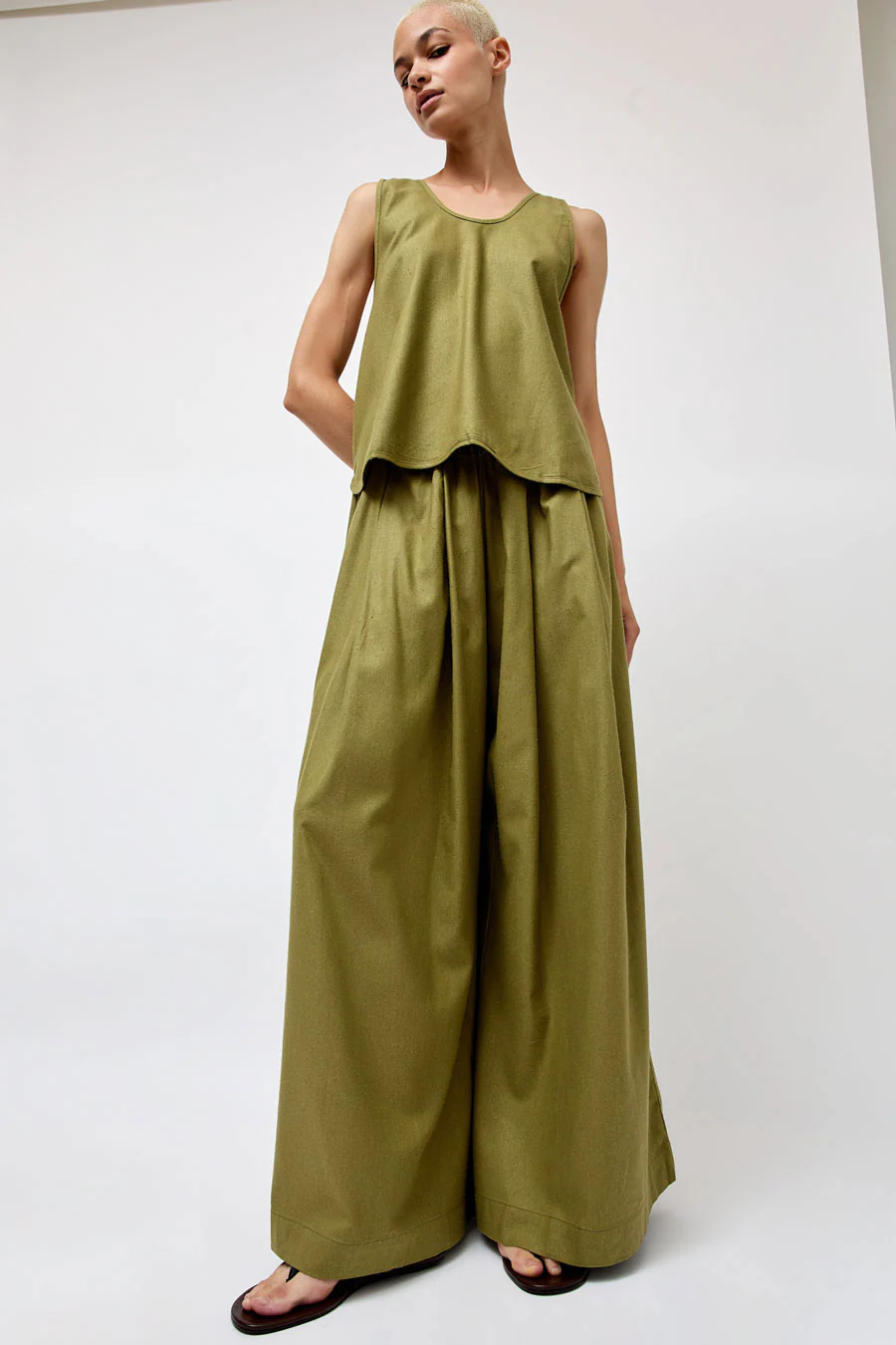 Baserange Apron Top in Lua Green - Image 5