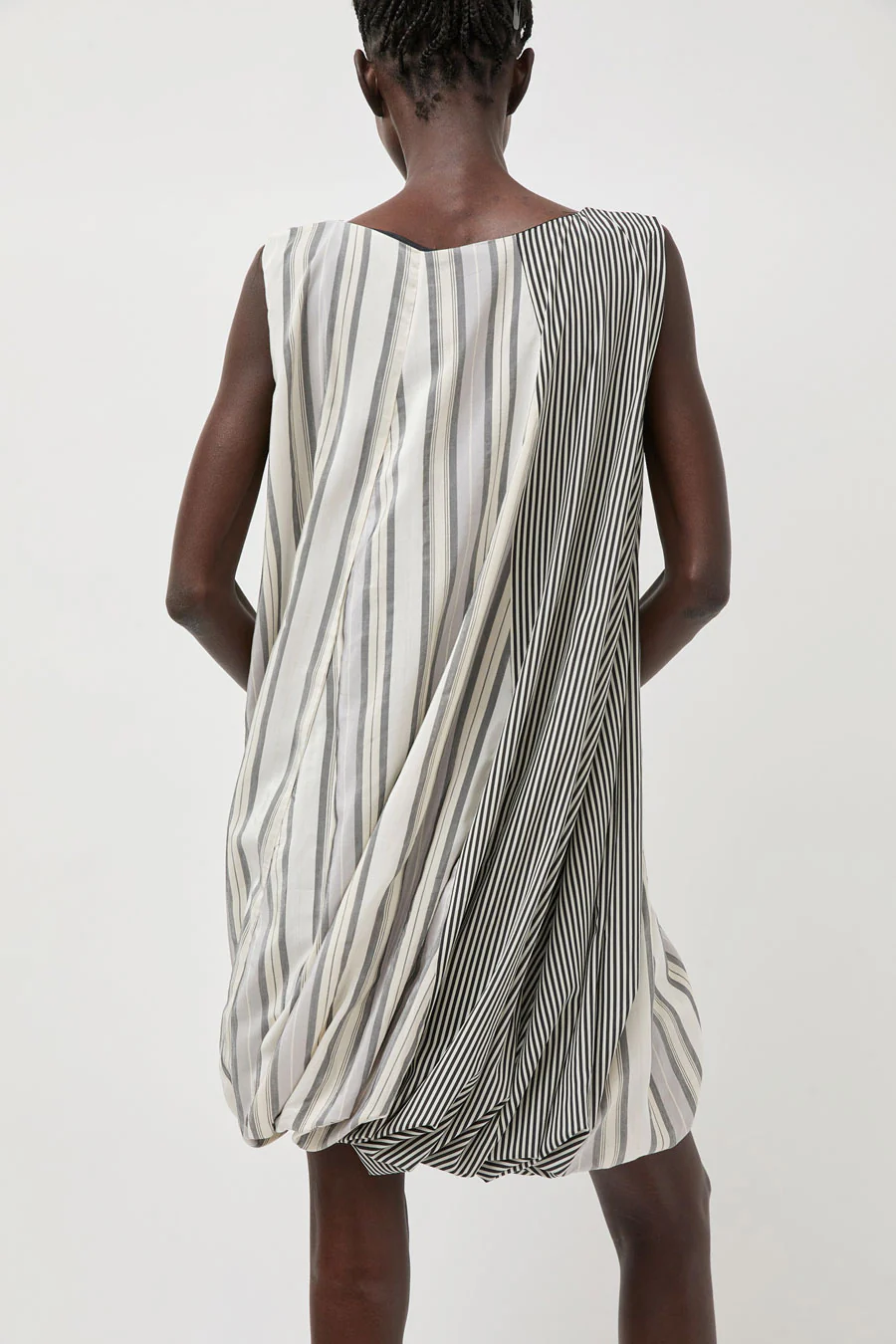 Baserange Bella Dress in Grey Stripe - Image 6