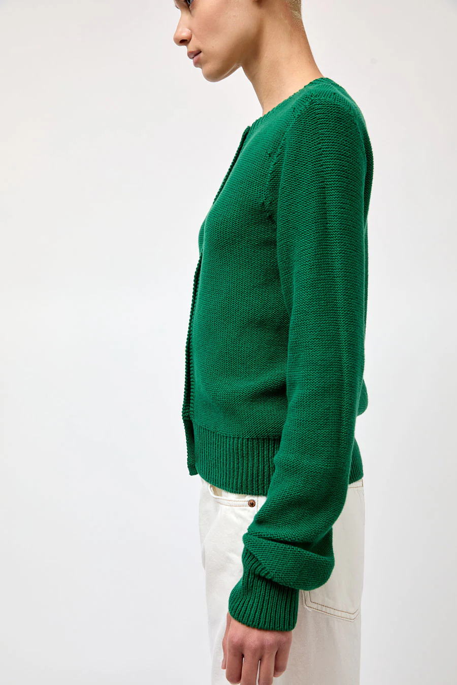 Baserange Tier Cardigan in Calla Green - Image 4
