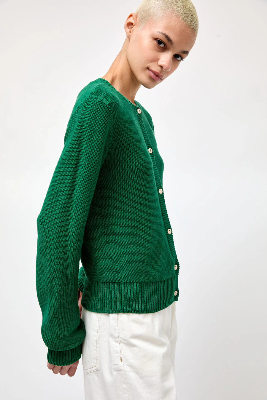 Baserange Tier Cardigan in Calla Green - Image 5