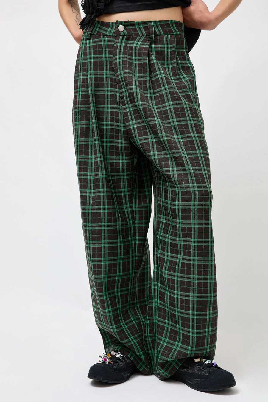 Collina Strada Catchfly Pant in Jade Plaid - Image 3