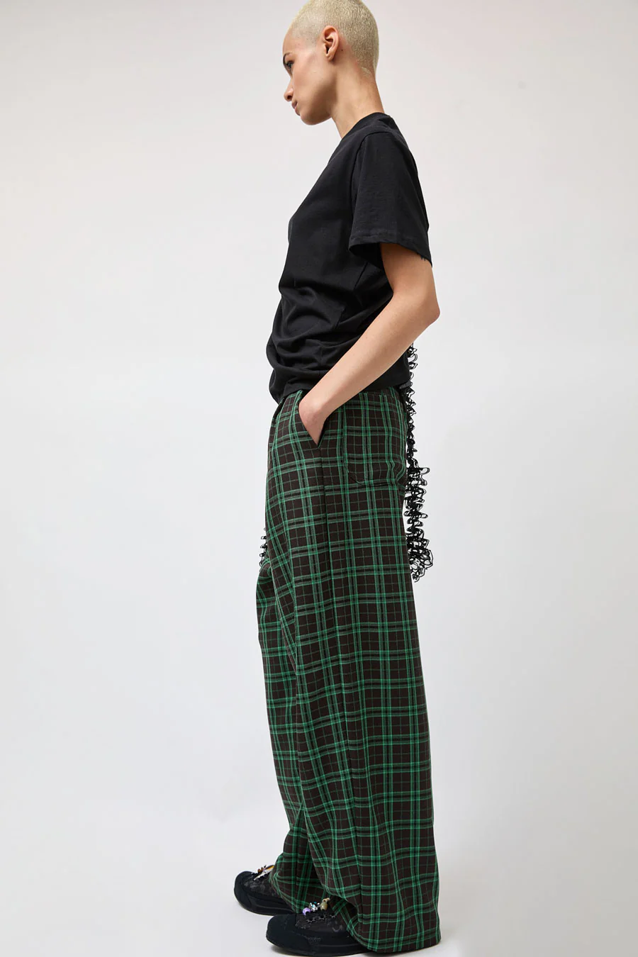 Collina Strada Catchfly Pant in Jade Plaid - Image 5