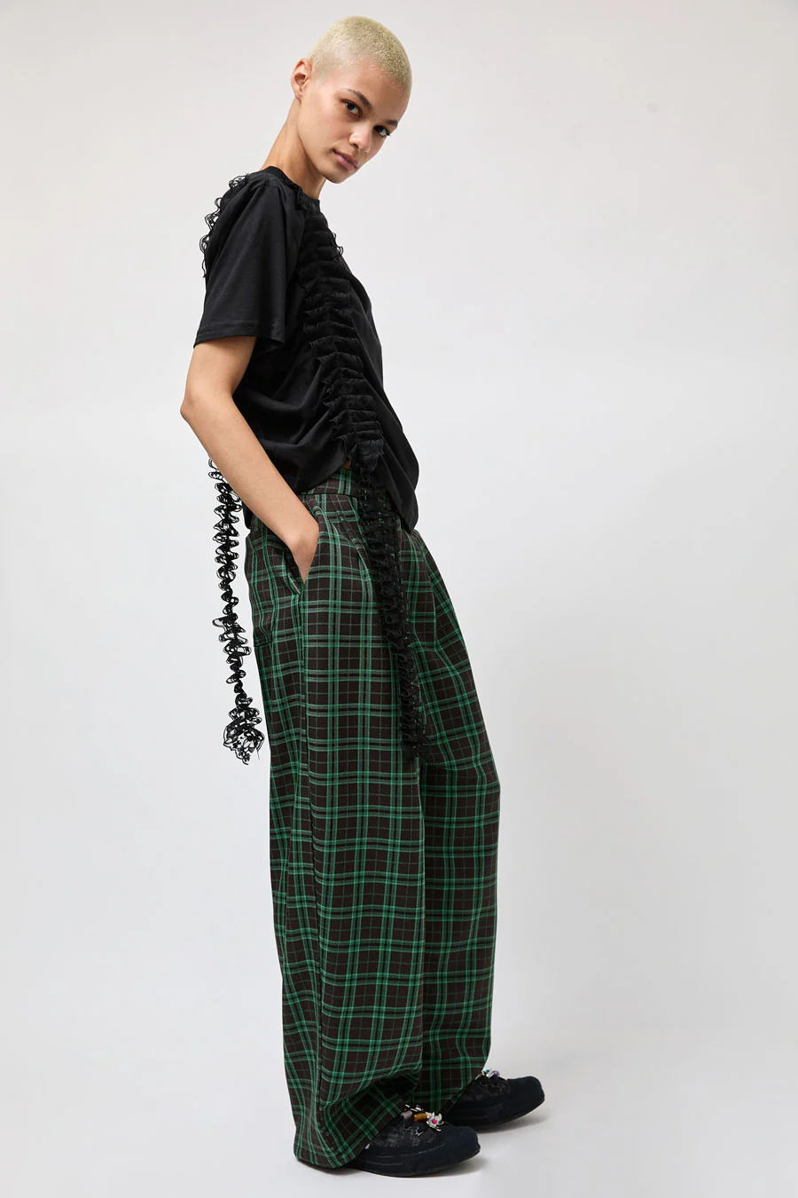 Collina Strada Catchfly Pant in Jade Plaid - Image 6
