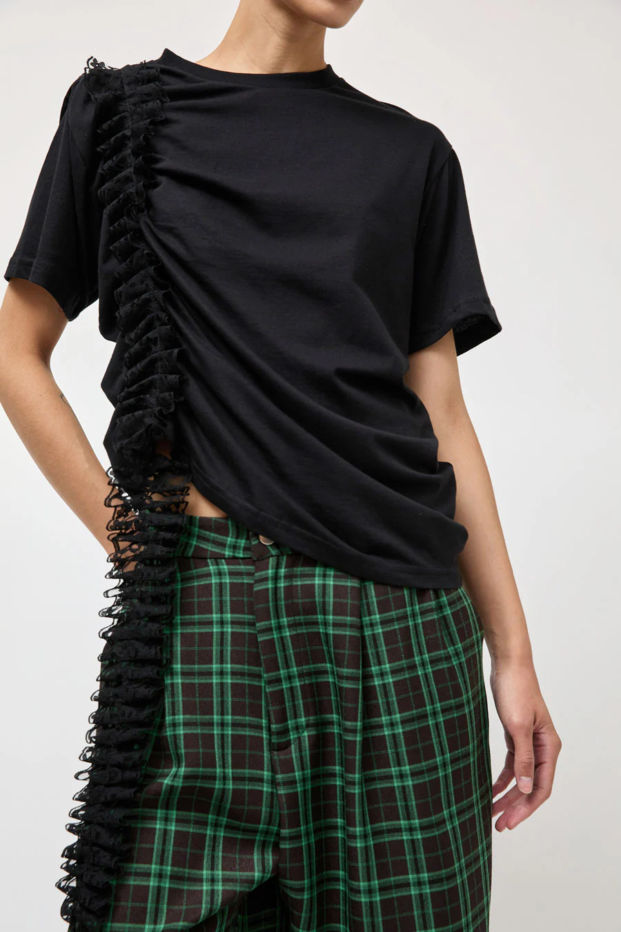 Collina Strada Lace Amaryllis Duo Tee in Black - Image 3