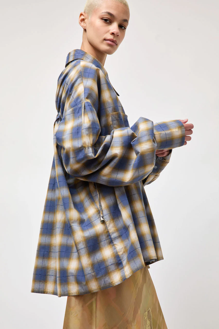 Collina Strada Shirting Chason Scrunch Shirt in Country Plaid - Image 4