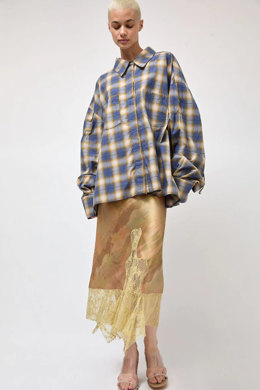 Collina Strada Shirting Chason Scrunch Shirt in Country Plaid - Image 5