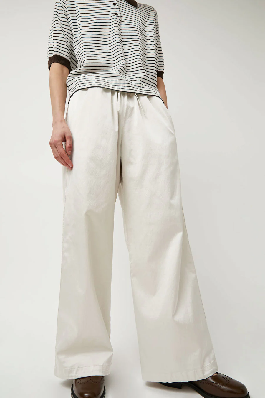 CORDERA Satin Drawstring Pants in Perla - Image 4