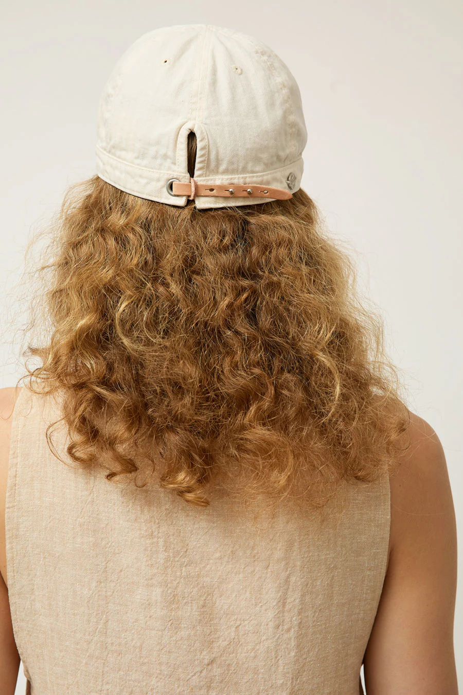 DECHO Herringbone Shallow Kome Cap with Sunshade in Ivory - Image 5
