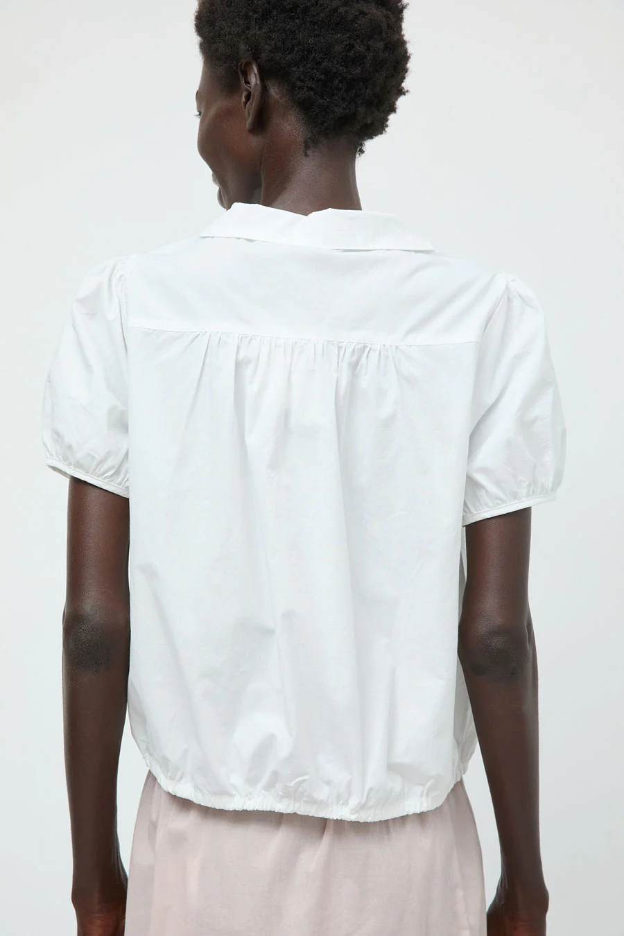 Deiji Studios Fine Collar Top in White - Image 3