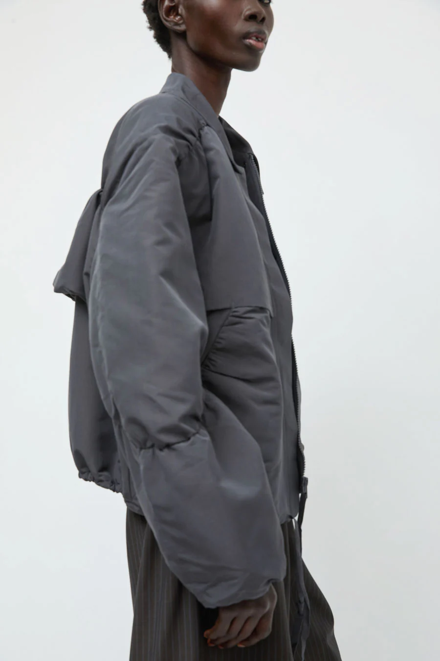 Deiji Studios Gathered Jacket in Slate - Image 4