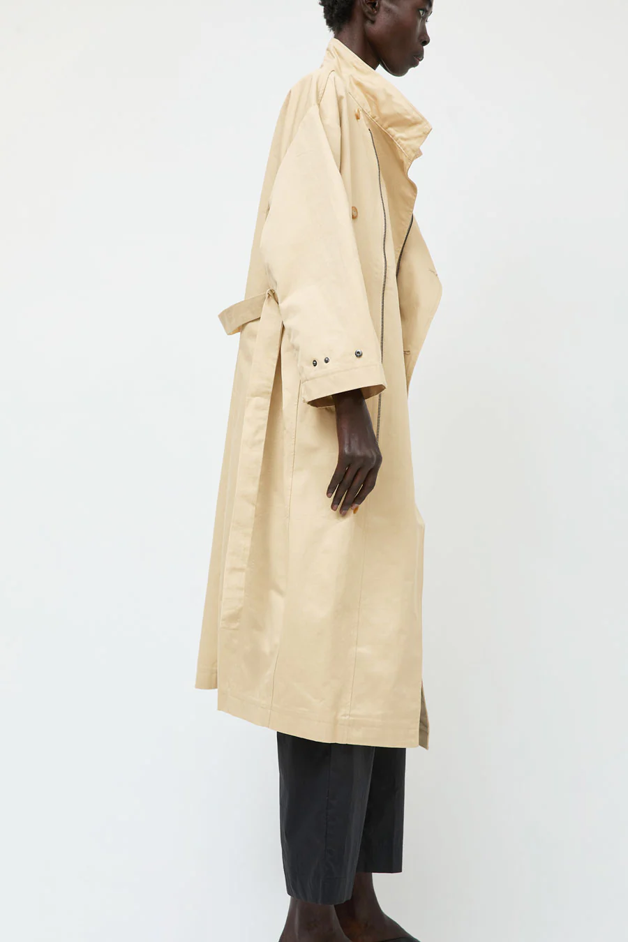 Deiji Studios Longline Jacket in Beige - Image 4