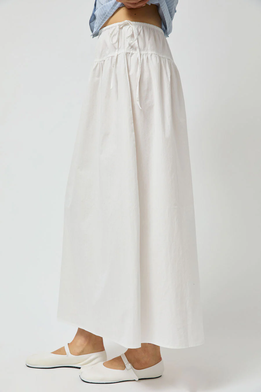 Deiji Studios Maxi Skirt in White Texture - Image 3