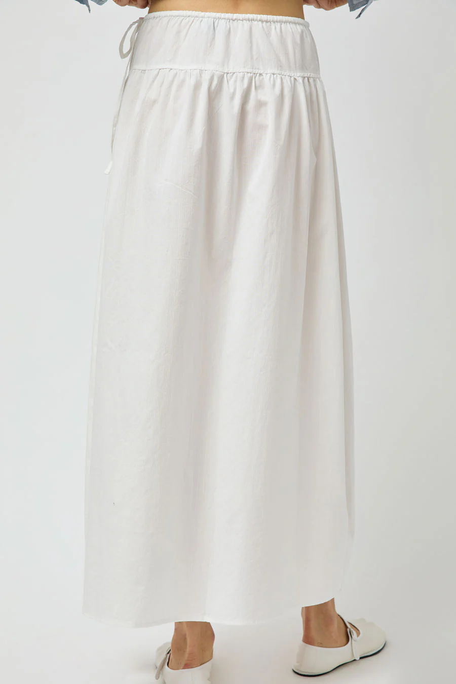 Deiji Studios Maxi Skirt in White Texture - Image 4