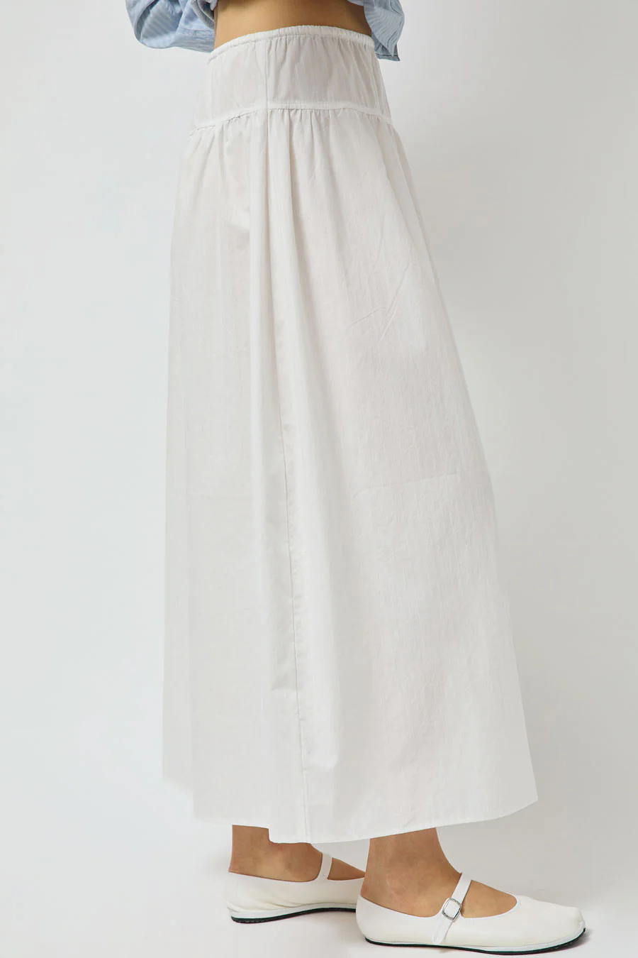 Deiji Studios Maxi Skirt in White Texture - Image 5