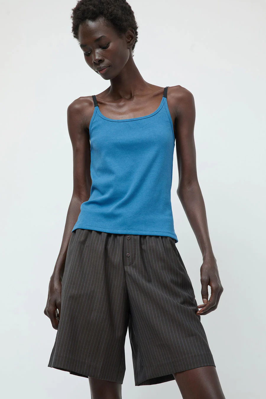 Deiji Studios Rib Jersey Tank in Azure - Image 4
