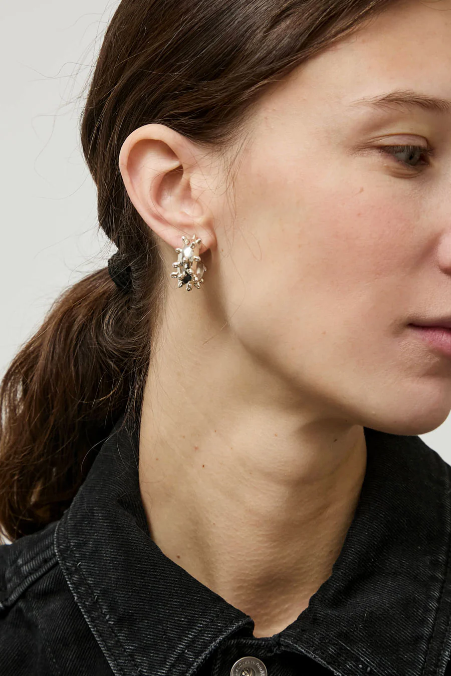 Faris Dotto Hoops in Silver - Image 3