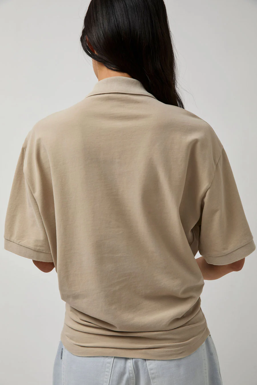 Haikure Lacey Short Sleeve Polo in Doe - Image 4