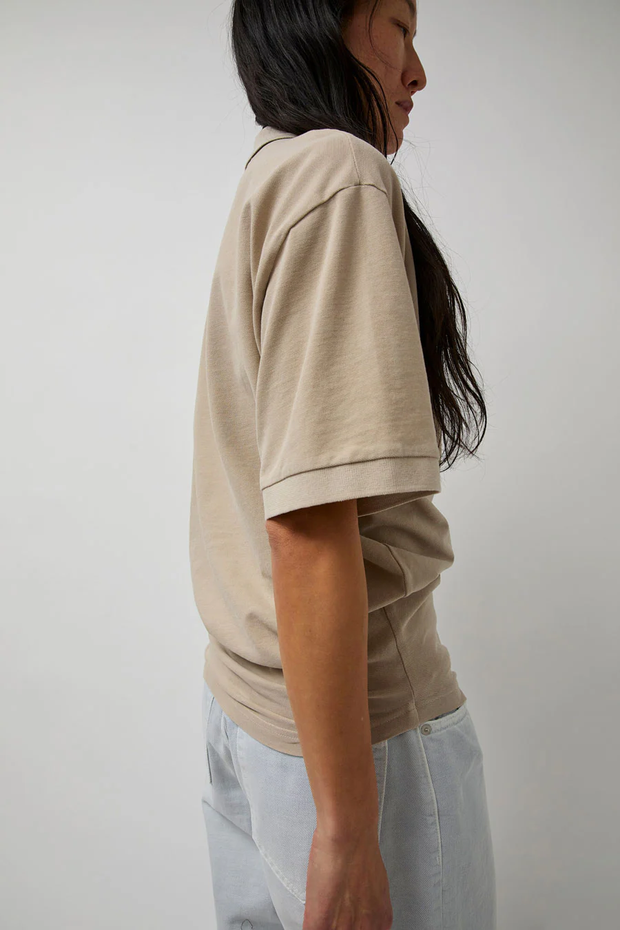 Haikure Lacey Short Sleeve Polo in Doe - Image 5