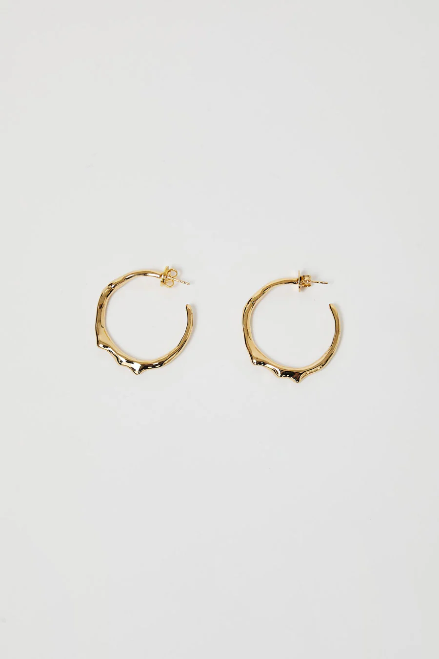 Hannah Jewett Large Wet Look Earrings in Gold Plated Brass - Image 2