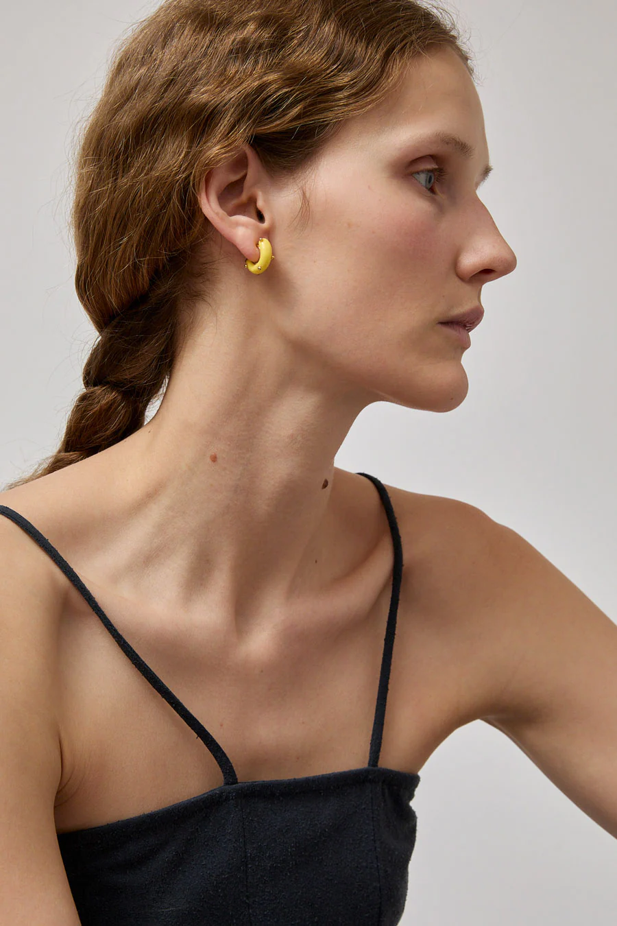 Hannayoo Works Mini Moons Earrings in Butter Yellow - Image 3