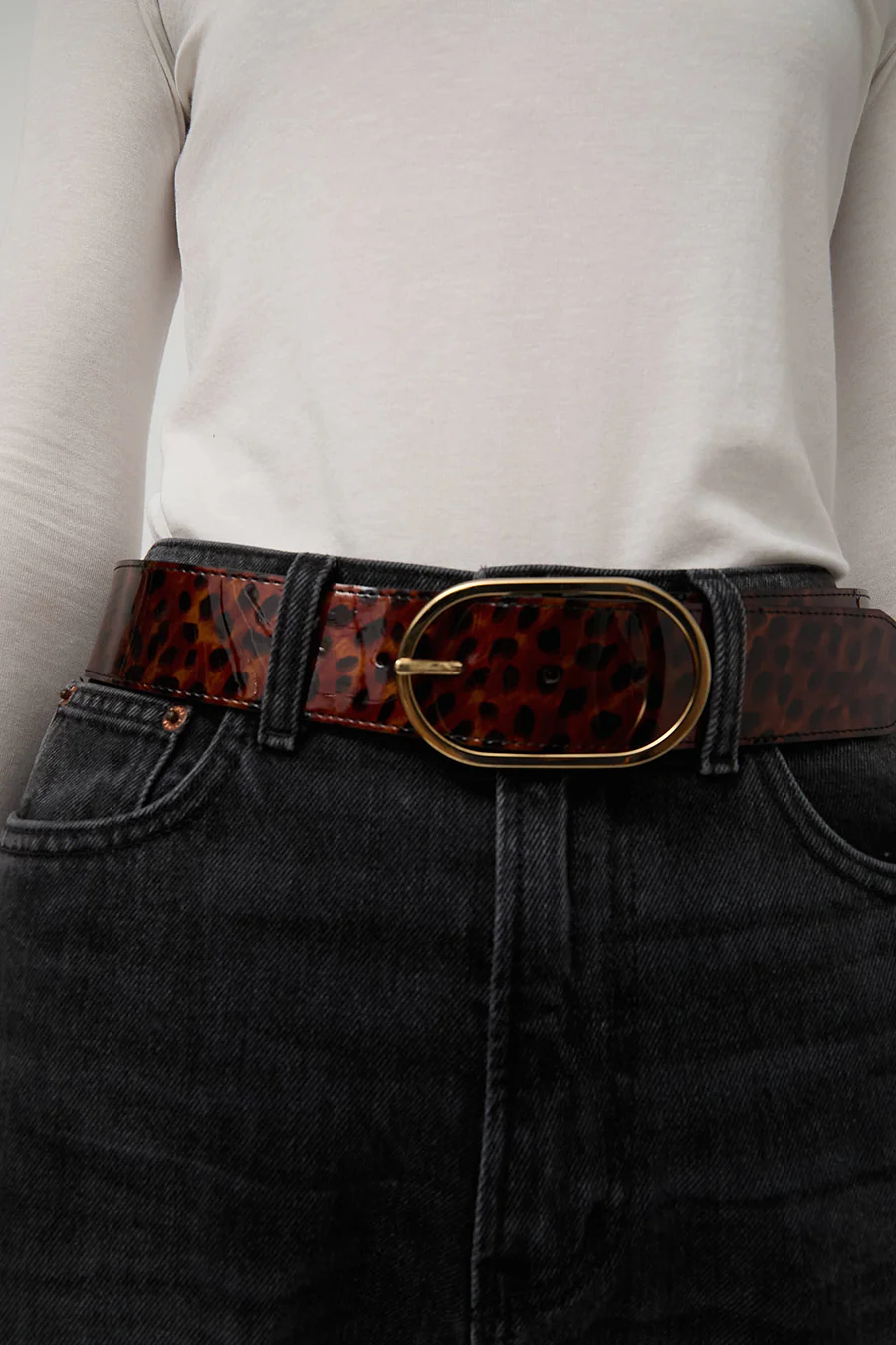 Herbert Frere Soeur La Paname Ecaille De Torture Belt in Carey - Image 3