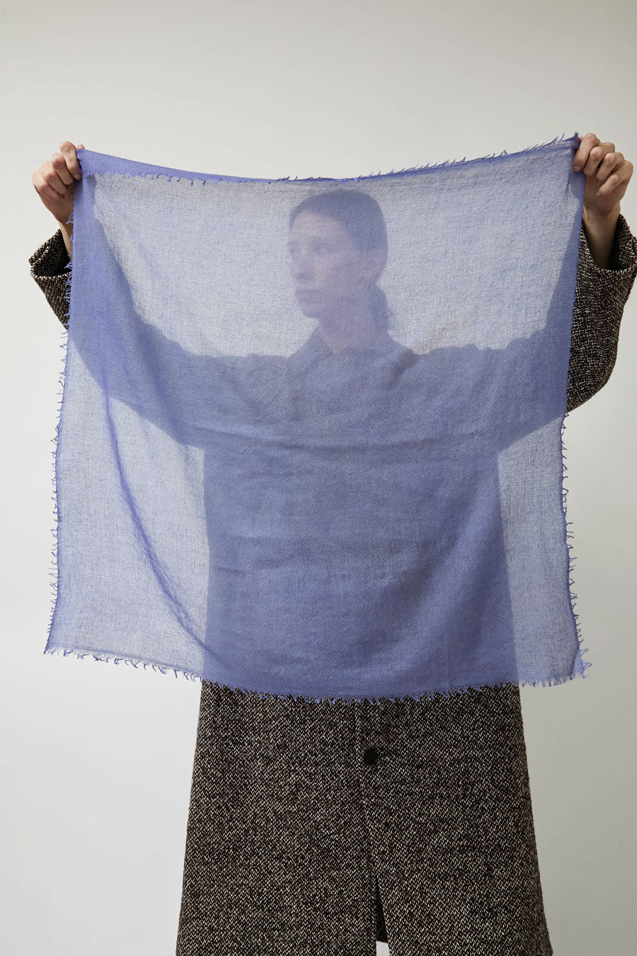 Meg Cohen Square Whisper Scarf in New Blue - Image 4