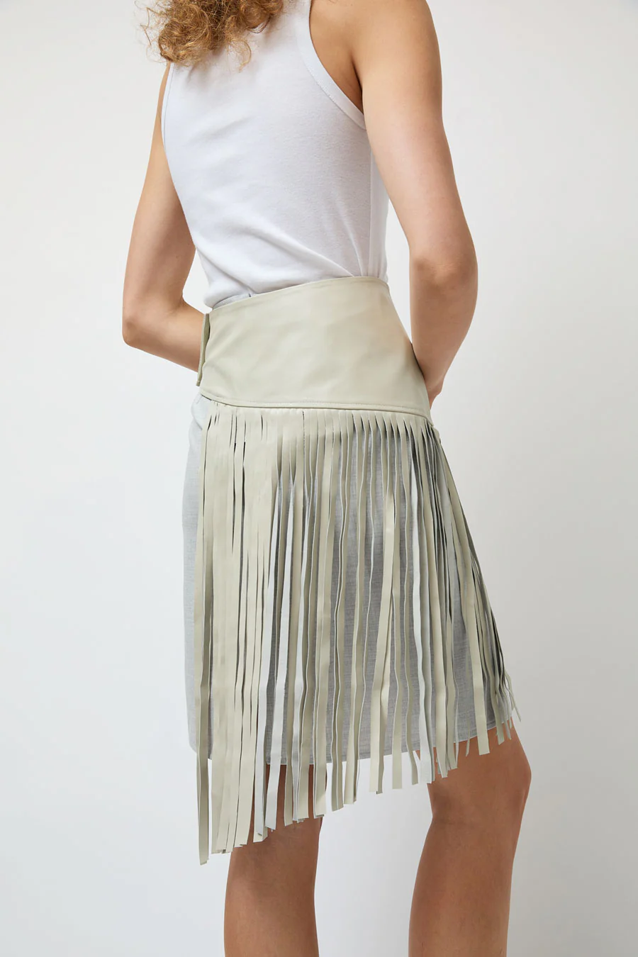 Michelle Del Rio Rio Leather Belt in Stone - Image 3