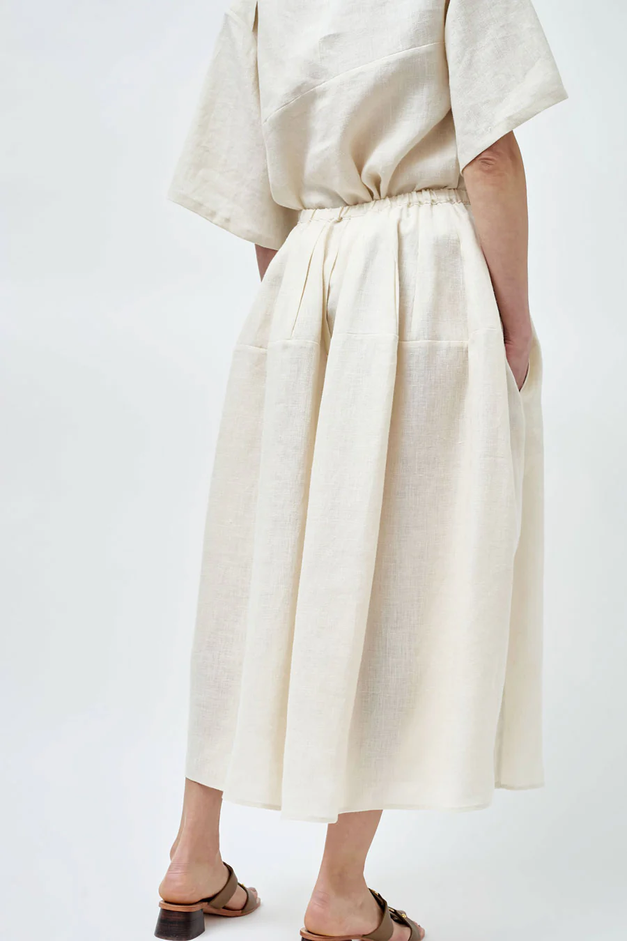 Modern Weaving Godet Circle Skirt in Bone - Image 5