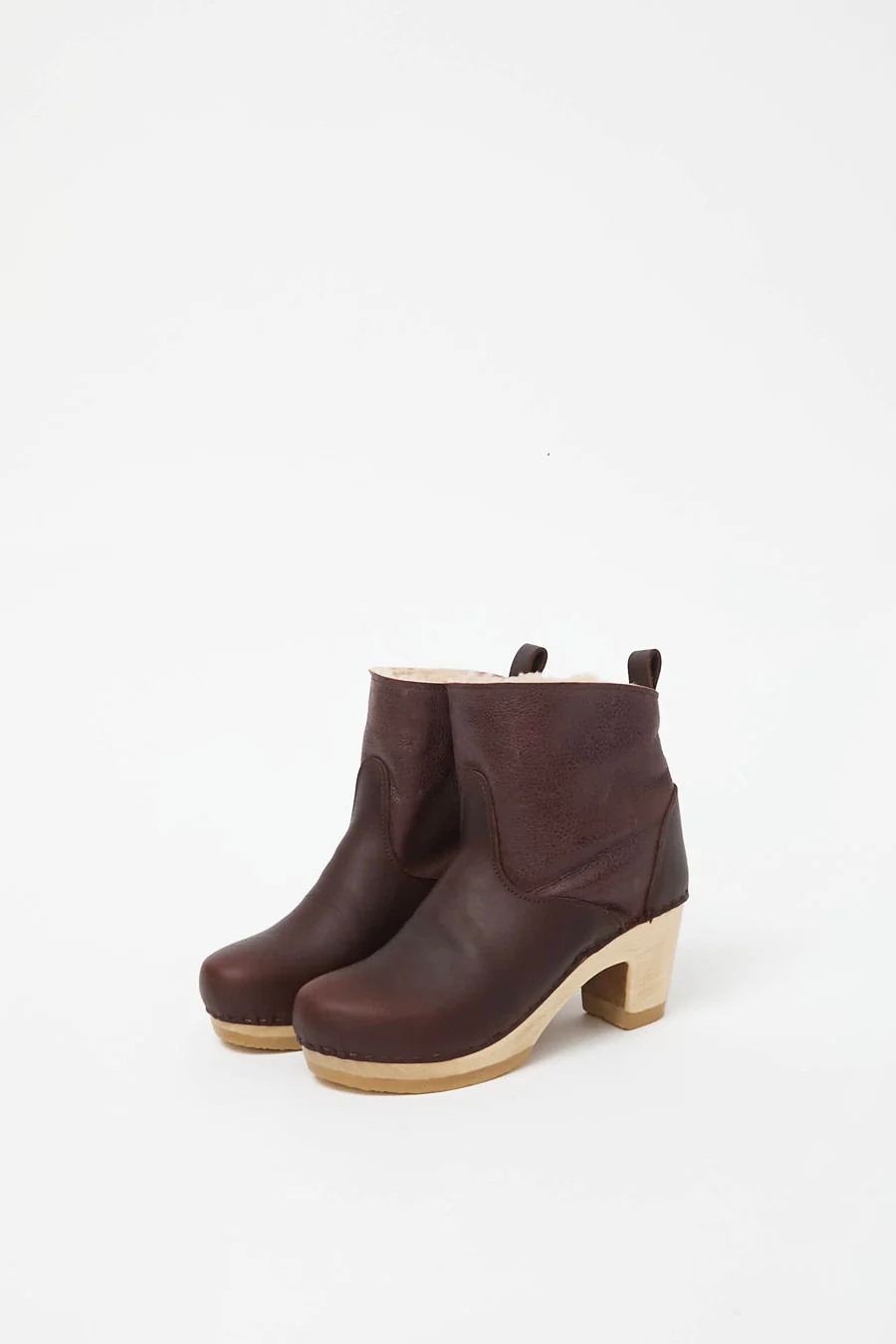 No.6 5" Pull on Shearling Clog Boot on High Heel in Spitfire - Image 2