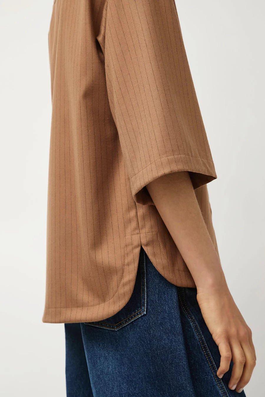 No.6 Dylan Top in Tan Pinstripe - Image 4