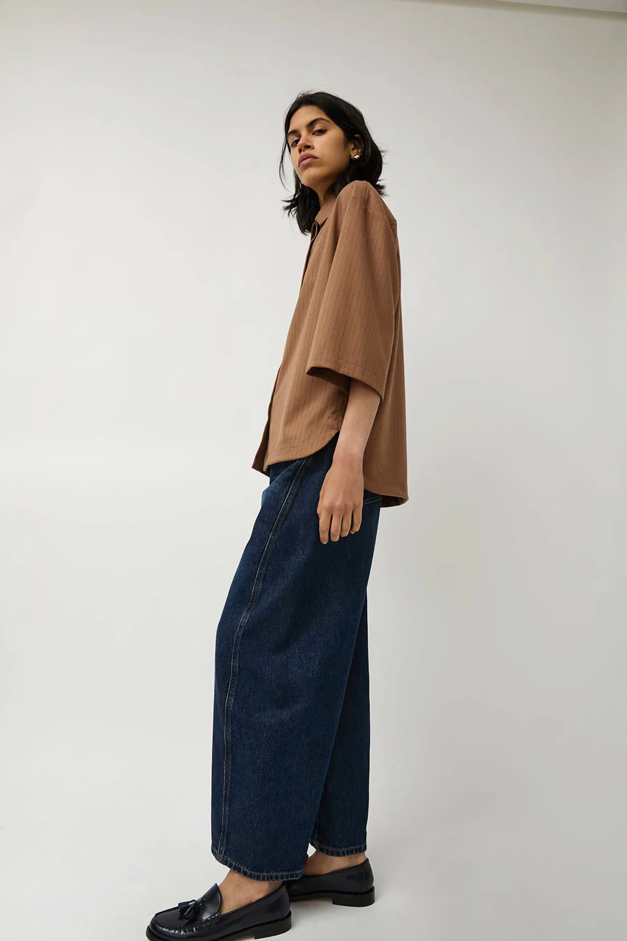 No.6 Dylan Top in Tan Pinstripe - Image 6