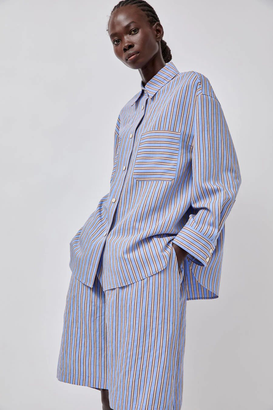 No.6 Lake Shirt in Oxford Stripe - Image 5