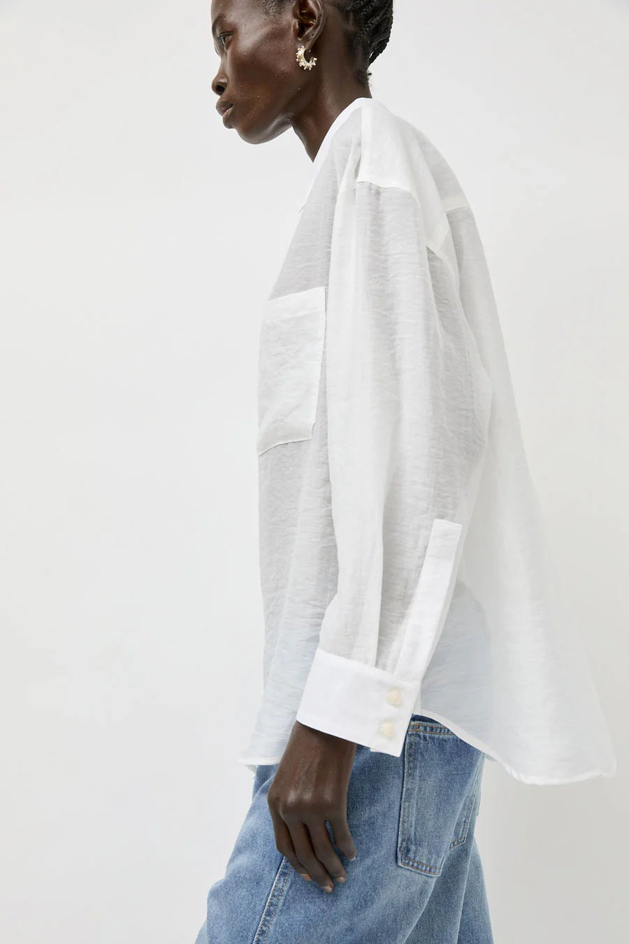 No.6 Lake Shirt in White Organza - Image 4