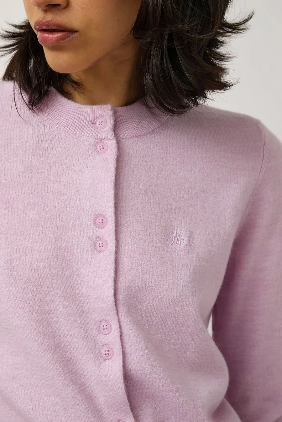 No.6 Micki Cardigan in Pale Pink - Image 3